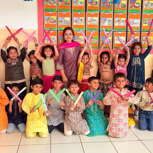 Grade 1 students of KIS celebrated Dussehra with vibrant energy and festive cheer