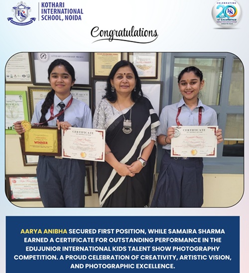 KIS Noida, proudly celebrates the exceptional achievements of our talented young photographers